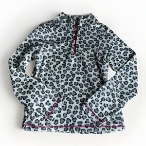 Danskin Now Leopard Print ¼‑Zip Girls Fleece Pullover XL
